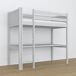 Cama alta de madera con escritorio N06 90x180 Cama alta de madera con escritorio N06 90x180 Blanco/ Gris