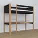 Cama alta de madera con escritorio N06 90x200 Cama alta de madera con escritorio N06 90x200 Negro