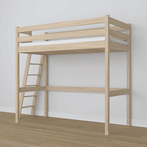 Cama mezzanine de carvalho N02 carvalho branqueado Cama mezzanine de carvalho N02 carvalho branqueado