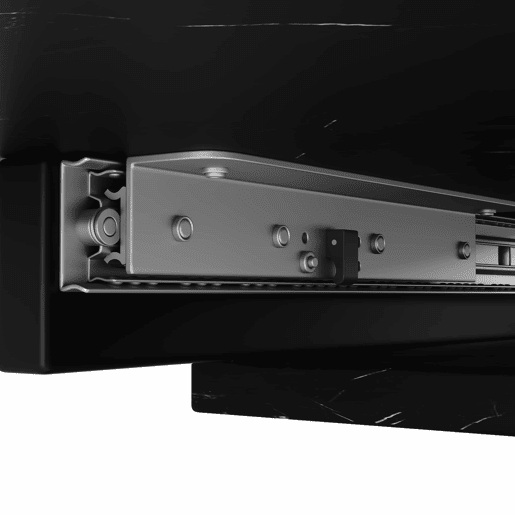 Mesa de jantar extensível 140-180 cm - design moderno em X, tampo com efeito mármore, para 4-6 pessoas, estrutura metálica estável - preta