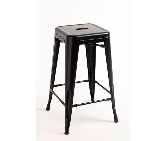 Pack 4 taburetes torix bajos - negro mate