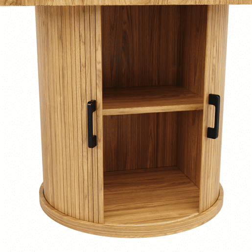 Mesa de jantar extensível - redonda a oval, 118-158 cm, para 6 pessoas - cor de madeira natural