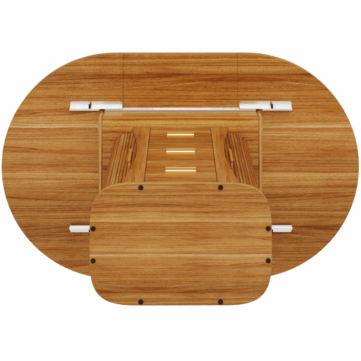 Mesa de jantar extensÃvel - 118-158 cm - Redonda a oval, 3 prateleiras, até 6 pessoas - Nogueira Mesa de jantar extensÃvel - 118-158 cm - Redonda a oval, 3 prateleiras, até 6 pessoas - Nogueira