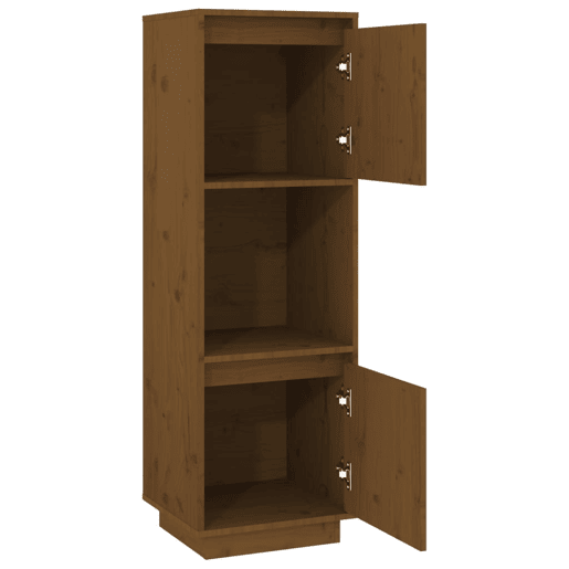 Armário alto - Bufete - Móvel de apoio 38x35x117 cm pinho maciço castanho mel pt551