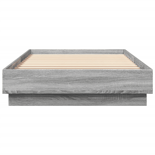 Estrutura de cama de solteiro para adultos com luzes LED 100x200 cm cinzento sonoma