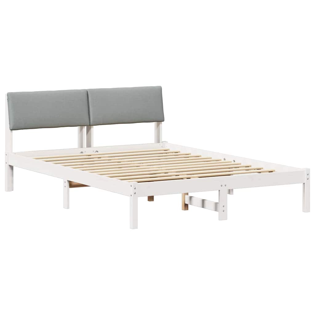 Estructura de cama matrimonial 145x214 Blanco/ Gris Claro