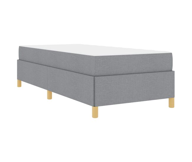 Estructura de cama individual para adultos con colchón gris claro 80 x 200 cm tela