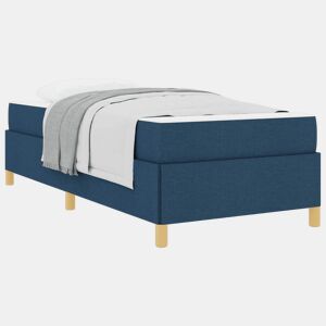 Estrutura de cama de solteiro para adultos com colchão Azul 80 x 200 cm tecido