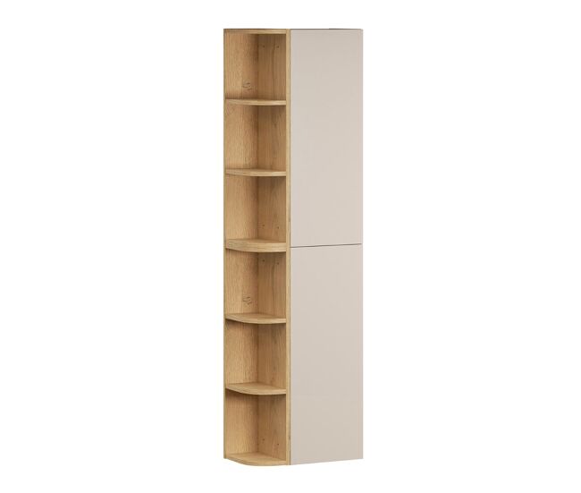 Columna de pared 2 puertas y compartimientos redondeados azel cachemira y madera