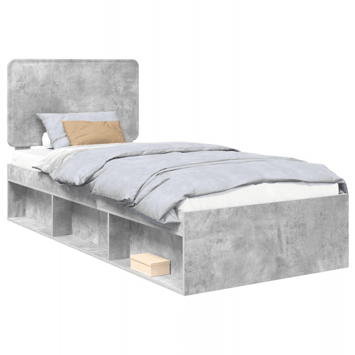Estrutura de cama de solteiro para adultos com cabeceira Concreto 90 x 200 cm