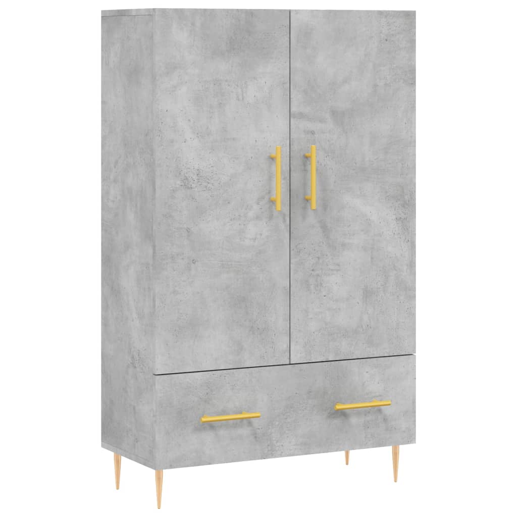 Aparador alto - mueble de almacenamiento madera de ingeniería gris hormigón 69,5x31x115 cm es1266