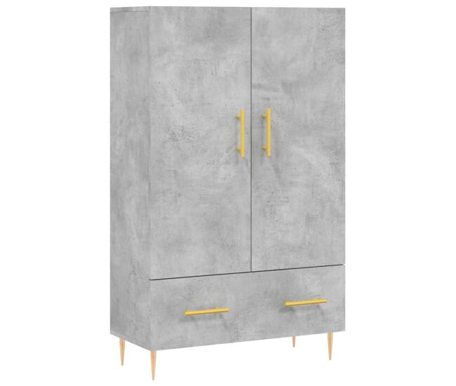 Aparador alto - mueble de almacenamiento madera de ingeniería gris hormigón 69,5x31x115 cm es1266