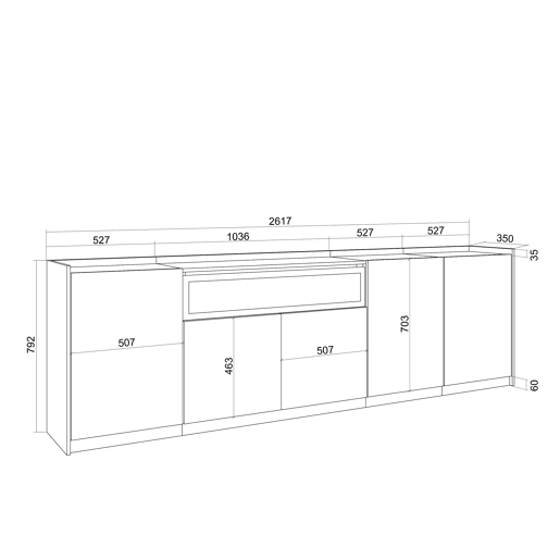 Aparador sala de jantar, Sala, Cozinha, Entrada, TV, 260x37x80 cm, 5 Portas, Lareira eléctrica, Estilo moderno, Carvalho e preto Aparador sala de jantar, Sala, Cozinha, Entrada, TV, 260x37x80 cm, 5 Portas, Lareira eléctrica, Estilo moderno, Carvalho e preto