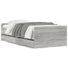 Estrutura de cama de solteiro para adultos com gavetas 90x200 cm cinzento sonoma