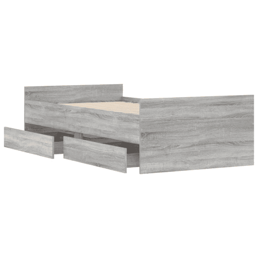Estrutura de cama de solteiro para adultos com gavetas 90x200 cm cinzento sonoma Estrutura de cama de solteiro para adultos com gavetas 90x200 cm cinzento sonoma
