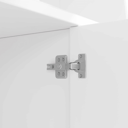 Armário de cozinha 130 x 45 x 180 cm - alto, com portas de vidro e iluminação LED - branco