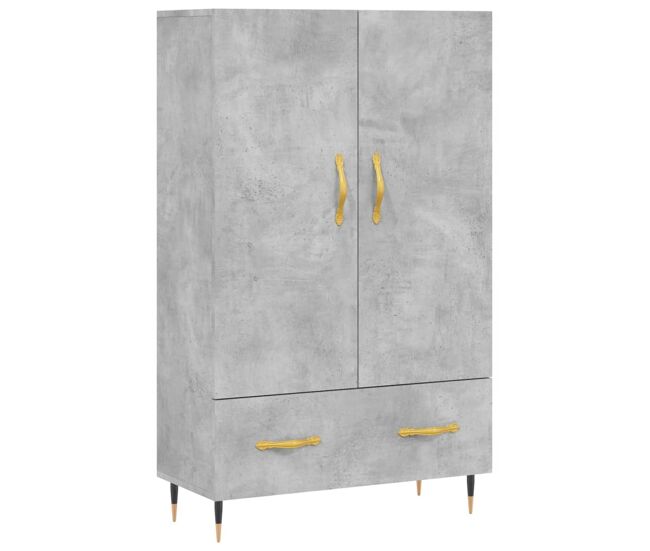 Aparador alto - mueble de almacenamiento madera de ingeniería gris hormigón 69,5x31x115 cm es1265
