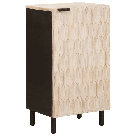Bufete - Móvei de apoio com porta Acabamento em Wash Branco 40 x 33 x 75 cm pt1721