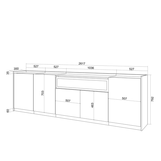 Aparador sala de jantar, Sala, Cozinha, Entrada, TV, 260x37x80 cm, 5 Portas, Lareira eléctrica, Estilo moderno, Carvalho e preto Aparador sala de jantar, Sala, Cozinha, Entrada, TV, 260x37x80 cm, 5 Portas, Lareira eléctrica, Estilo moderno, Carvalho e preto
