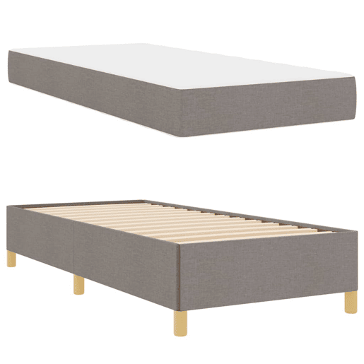 Estrutura de cama de solteiro simple Cinzento-acastanhado 80 x 200 cm tecido