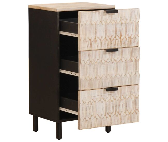 Aparador - mueble de almacenamiento con cajón acabado de lavado 40 x 33 x 75 cm es1739