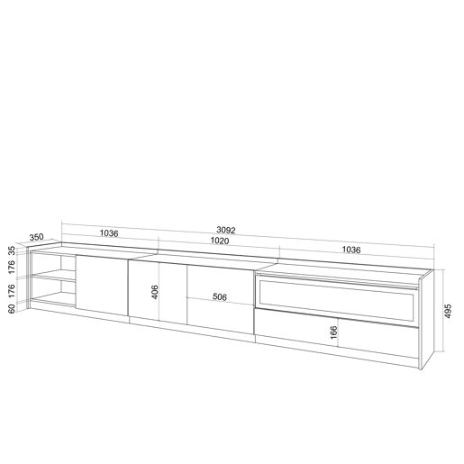 Móvel de TV, Muito espaço de arrumação, 310x37x50 cm, Para televisores até 80, Lareira eléctrica, Estilo moderno, Preto e Carvalho Móvel de TV, Muito espaço de arrumação, 310x37x50 cm, Para televisores até 80, Lareira eléctrica, Estilo moderno, Preto e Carvalho