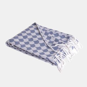 Cobertura xadrez DROPALL 100% algodão azul marinho e branco 130x170 cm