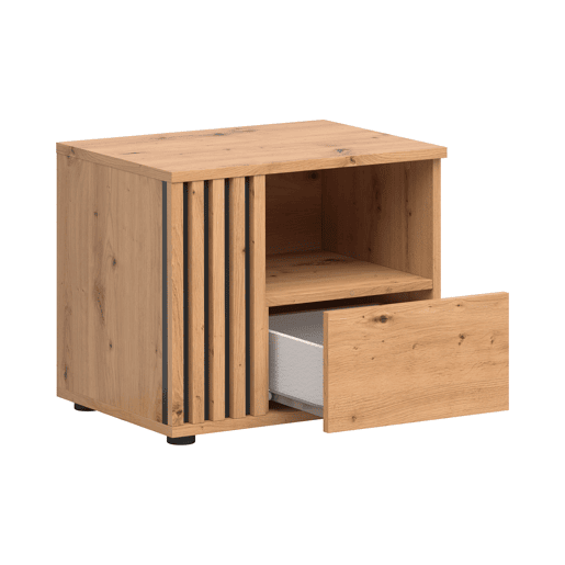Mesa de cabeceira Ezra Wood 1 gaveta lado esquerdo