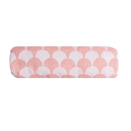 Cobertura mantar DROPALL em algodão 100% - Salmão e branco com franjas