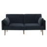 Sofá-cama dobrável 2 lugares conversível de veludo,preto