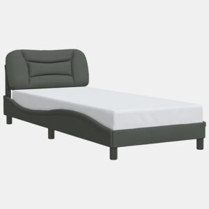 Estrutura de cama de solteiro para adultos com LED 90x190 cm tecido
