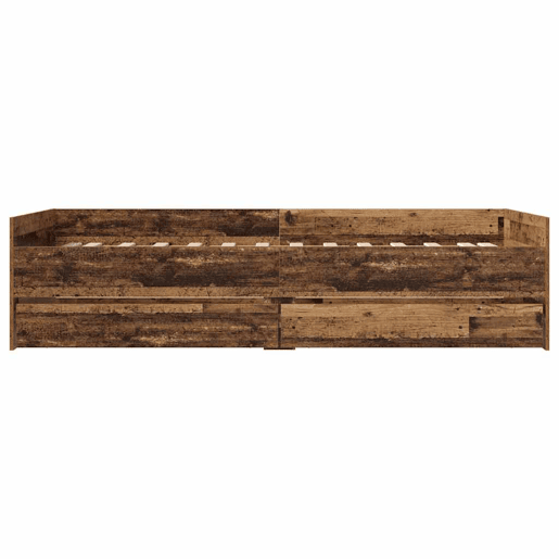 Estrutura de cama de solteiro para adultos com gaveta Madeira Antiga 90 x 200 cm