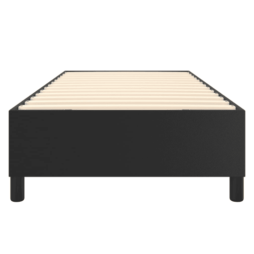 Estrutura de cama de solteiro para adultos com molas 80x200 cm couro artificial preto