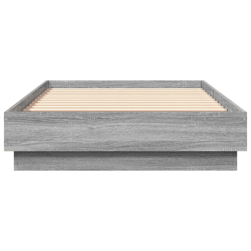 Estrutura de cama de solteiro para adultos com luzes LED 75x190 cm cinzento sonoma