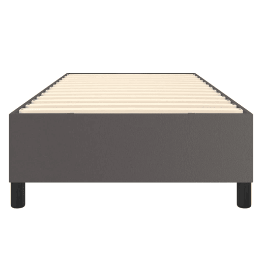 Estrutura de cama de solteiro para adultos com molas 100x200 cm couro artificial cinzento