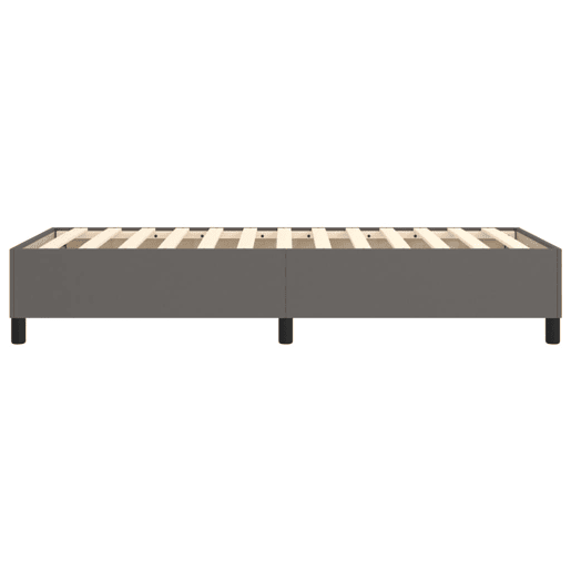 Estrutura de cama de solteiro para adultos com molas 100x200 cm couro artificial cinzento