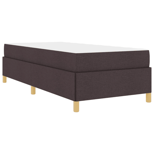 Estrutura de cama de solteiro para adultos com colchão Marrom Escuro 80 x 200 cm tecido