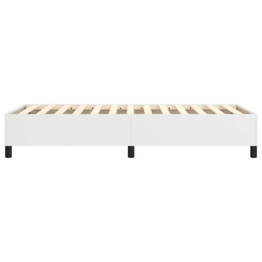 Estrutura de cama de solteiro para adultos com molas 90x190 cm couro artificial branco