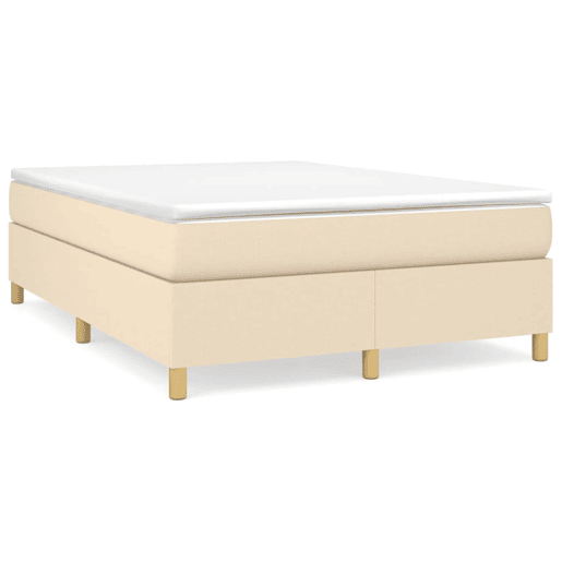 Estrutura de Cama de casal moderno com molas 140x190 cm tecido cor creme
