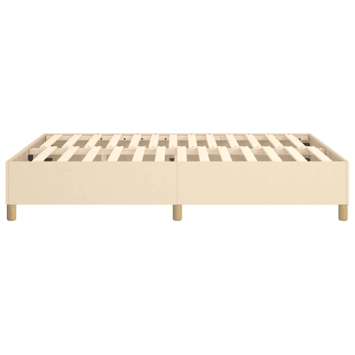 Estrutura de Cama de casal moderno com molas 140x190 cm tecido cor creme