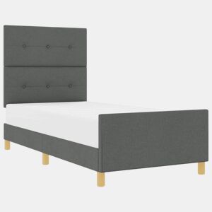 Estrutura de cama de solteiro para adultos Cinzento escuro 80 x 200 cm tecido