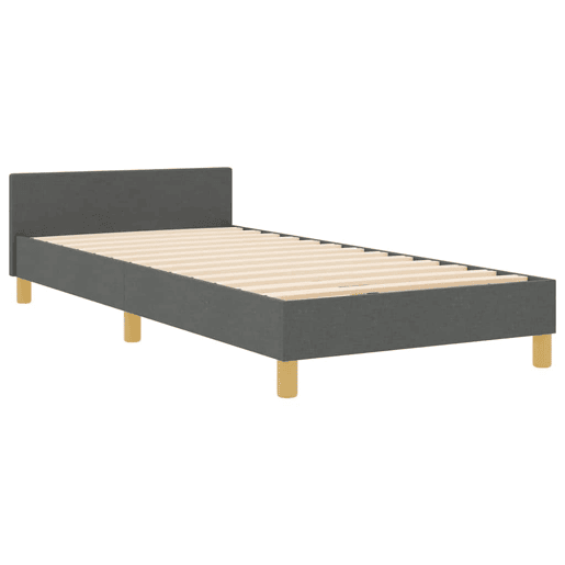 Estrutura de cama de solteiro para adultos Cinzento escuro 80 x 200 cm tecido