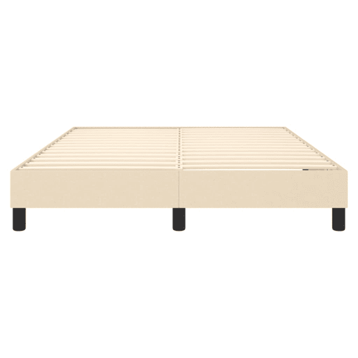 Estrutura de Cama de casal moderno com molas 140x190 cm tecido cor creme