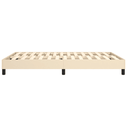Estrutura de Cama de casal moderno com molas 140x190 cm tecido cor creme