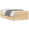 Estrutura de cama de solteiro para adultos com gavetas 90x200 cm carvalho sonoma