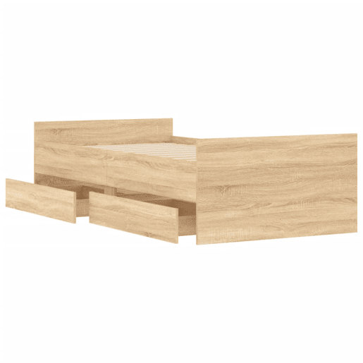 Estrutura de cama de solteiro para adultos com gavetas 90x200 cm carvalho sonoma Estrutura de cama de solteiro para adultos com gavetas 90x200 cm carvalho sonoma