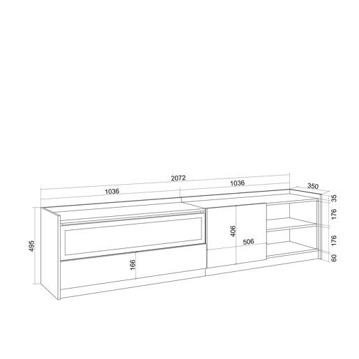 Móvel de TV, Muito espaço de arrumação, 207x37x50 cm, Para televisores até 80, Lareira eléctrica, Estilo moderno, Carvalho escuro e Preto Móvel de TV, Muito espaço de arrumação, 207x37x50 cm, Para televisores até 80, Lareira eléctrica, Estilo moderno, Carvalho escuro e Preto