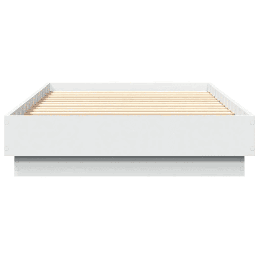 Estrutura de cama de solteiro para adultos com luzes LED 75x190 cm branco