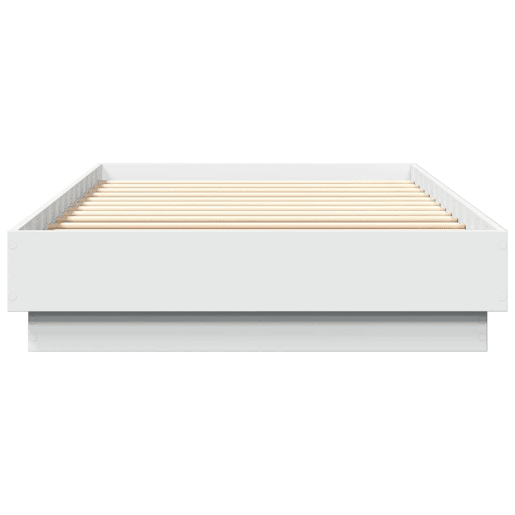 Estrutura de cama de solteiro para adultos com luzes LED 100x200 cm branco