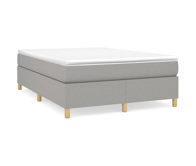 Estructura de cama doble matrimonial - con somier tela gris claro 140x190 cm